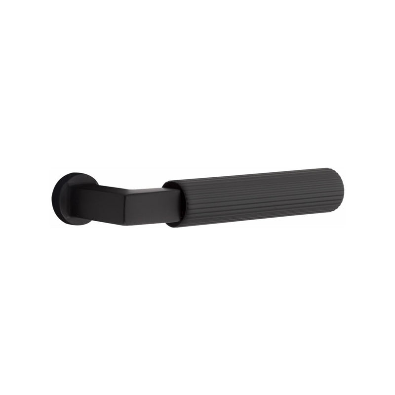 Emtek Modern Style Electronic Keypad Leverset with Select L-Square Straight Knurled Lever
