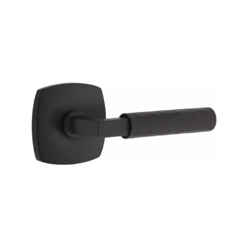 Emtek Select L-Square Hammered Lever Concealed Screws with Urban Modern Rosette