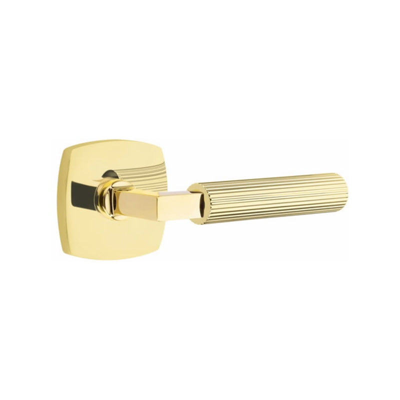 Emtek Select L-Square Straight Knurled Lever Concealed Screws with Urban Modern Rosette