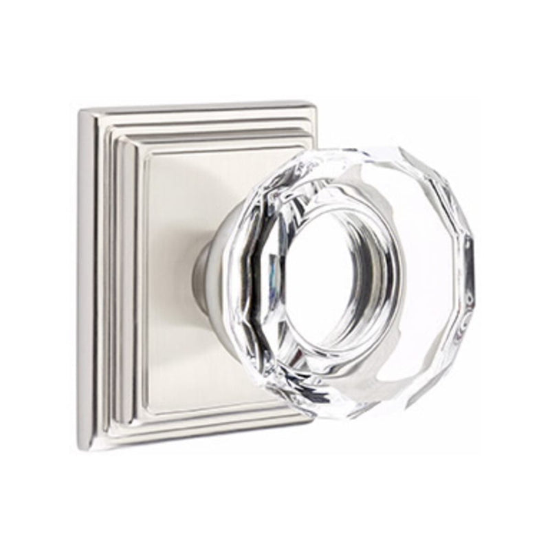 Emtek Lowell Knob Concealed Screws With Wilshire Rosette