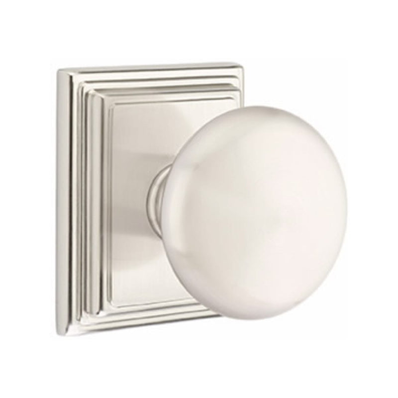 Emtek Providence Knob Concealed Screws With Wilshire Rosette