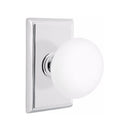 Emtek Brass Rosette Ice White Knob Concealed Screws With Rectangular Rosette