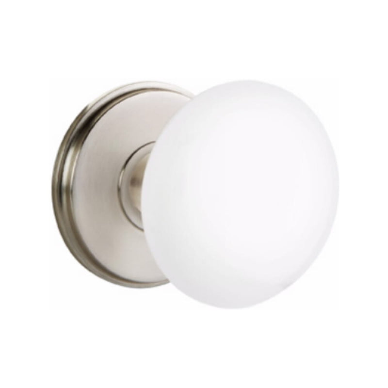 Emtek Brass Rosette Ice White Knob With Watford Rosette