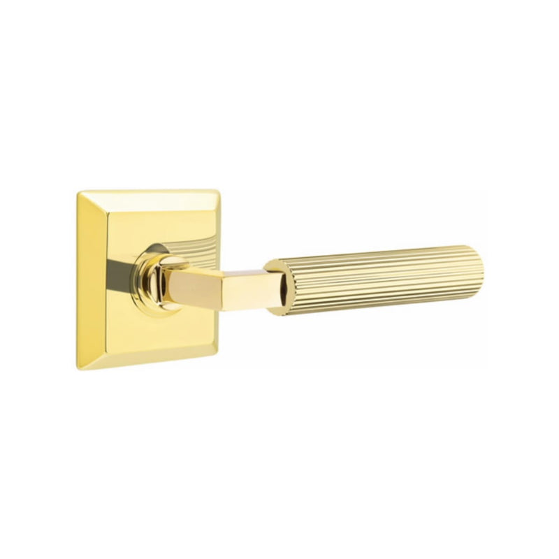 Emtek Select L-Square Straight Knurled Lever Concealed Screws with Quincy Rosette