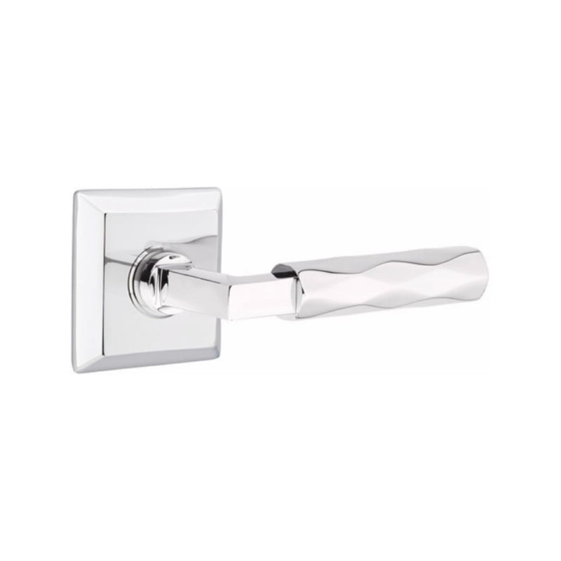 Emtek Select L-Square Tribeca Lever Concealed Screws with Quincy Rosette