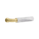 Emtek F20 Function Lugano Mortise Handleset with Select R-Bar White Marble Lever