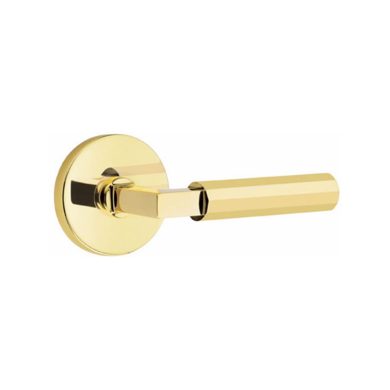 Emtek Select L-Square Faceted Lever Concealed Screws with Disk Rosette