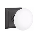 Emtek Brass Rosette Ice White Knob Concealed Screws With Quincy Rosette