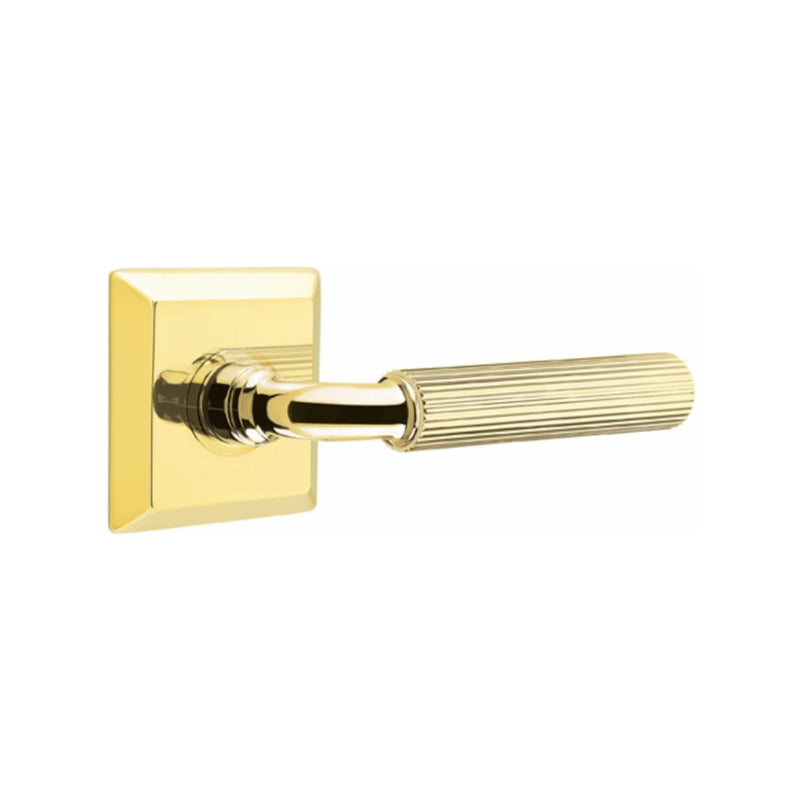 Emtek Select R-BAR Straight Knurled Lever Concealed Screws with Quincy Rosette