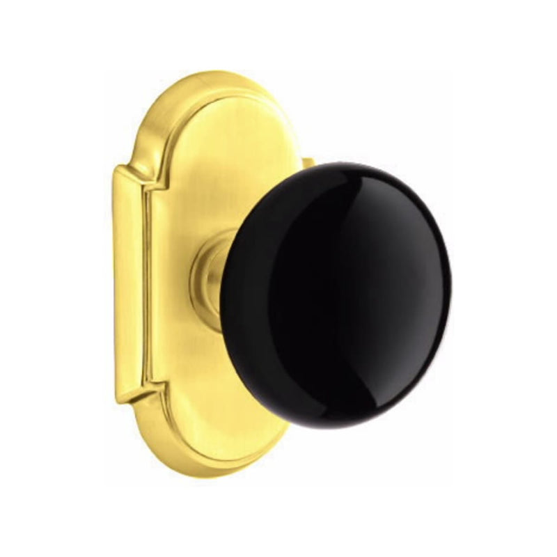 Emtek Brass Rosette Ebony Knob With