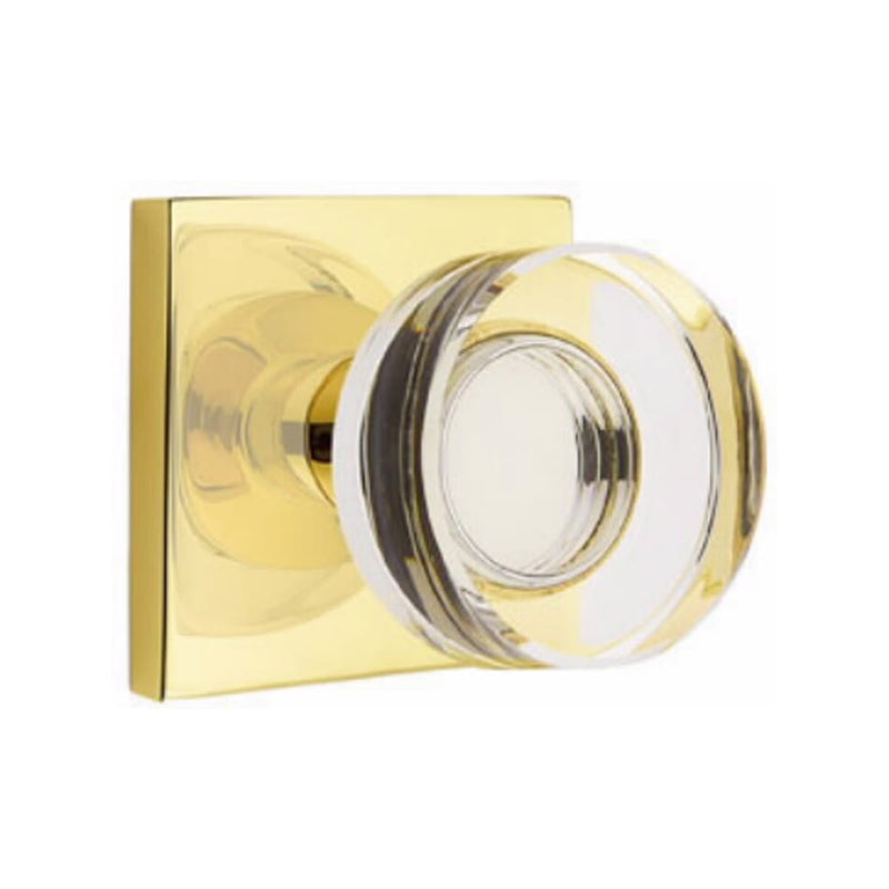 Emtek Modern Disc Knob Concealed Screws with Square Rosette