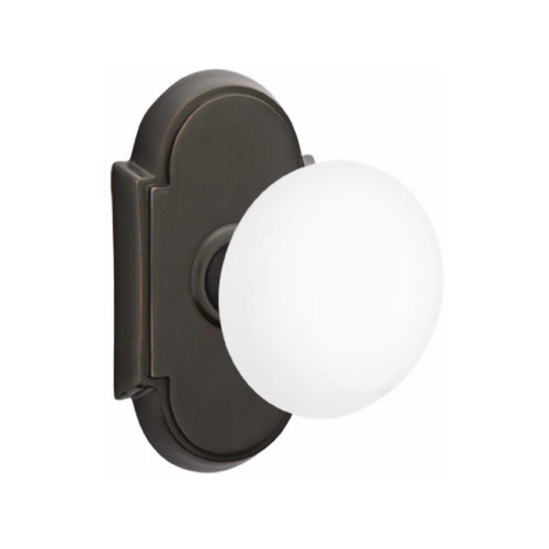 Emtek Brass Rosette Ice White Knob Concealed Screws With