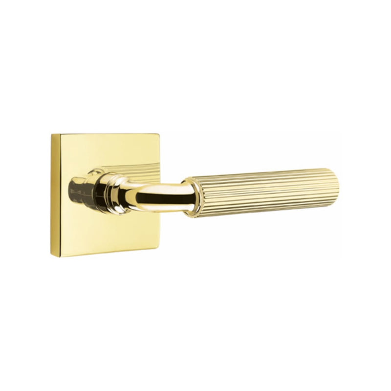 Emtek Select R-BAR Straight Knurled Lever Concealed Screws with Square Rosette