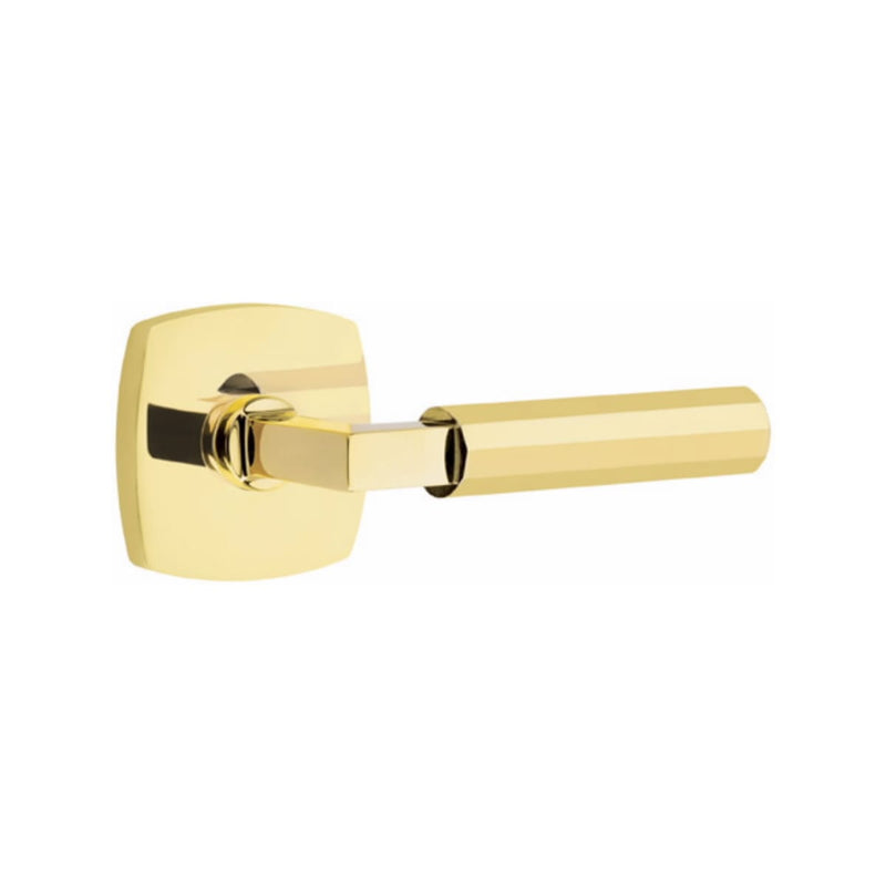 Emtek Select L-Square Faceted Lever Concealed Screws with Urban Modern Rosette
