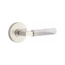 Emtek Select L-Square White Marble Lever with Disk Rosette