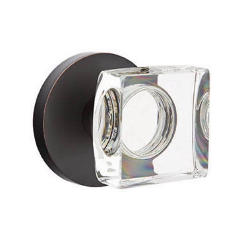 Emtek Modern Square Knob Concealed Screws with Disk Rosette