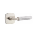 Emtek Select R-BAR White Marble Lever Concealed Screws with Urban Modern Rosette