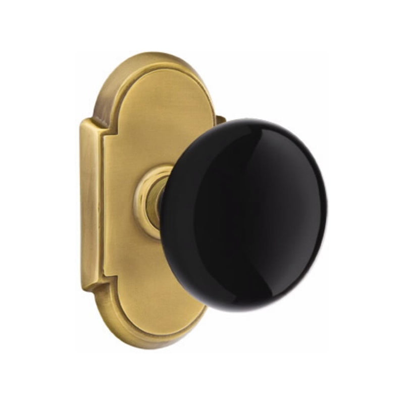 Emtek Brass Rosette Ebony Knob With