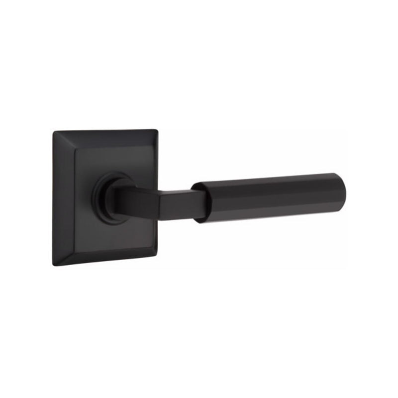 Emtek Select L-Square Faceted Lever Concealed Screws with Quincy Rosette