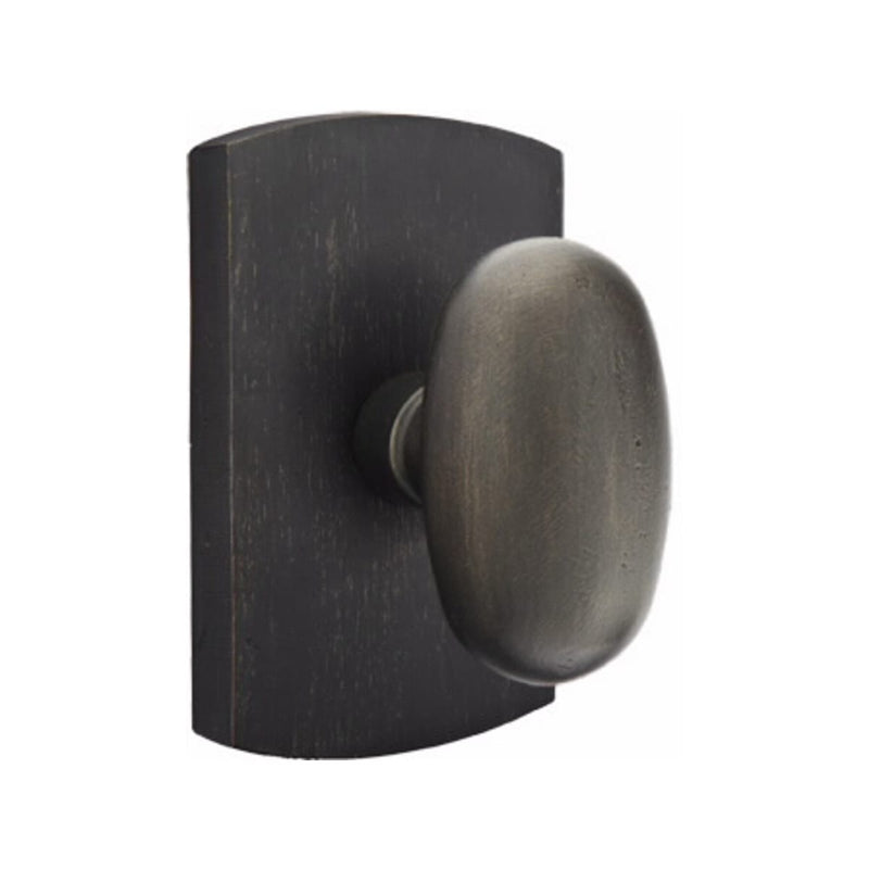 Emtek Sandcast Bronze Egg Knob Concealed Screws with