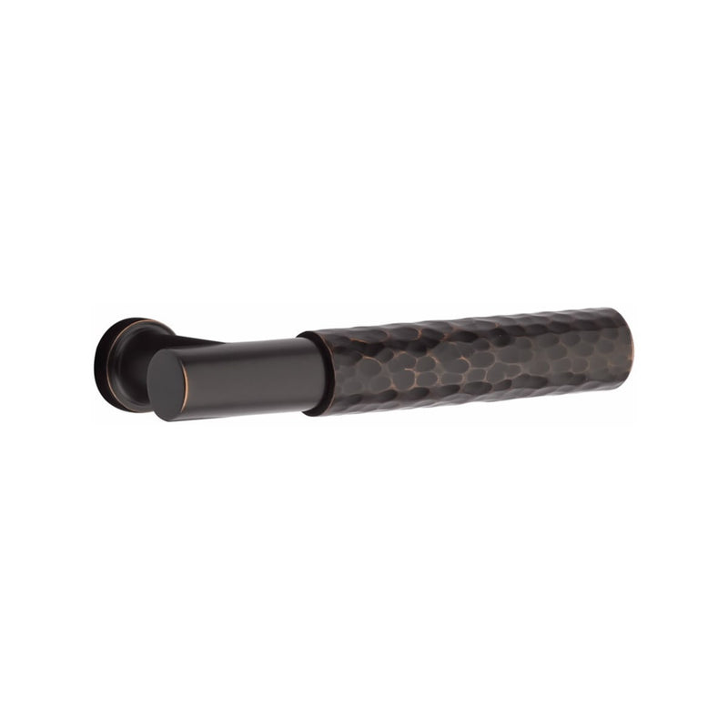Emtek Saratoga Brass Tubular Entry set with Select T-Bar Hammered Lever