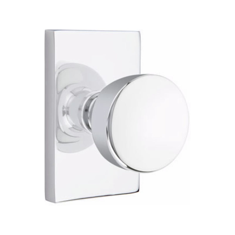 Emtek Laurent Knob Concealed Screws with Modern Rectangular Rosette