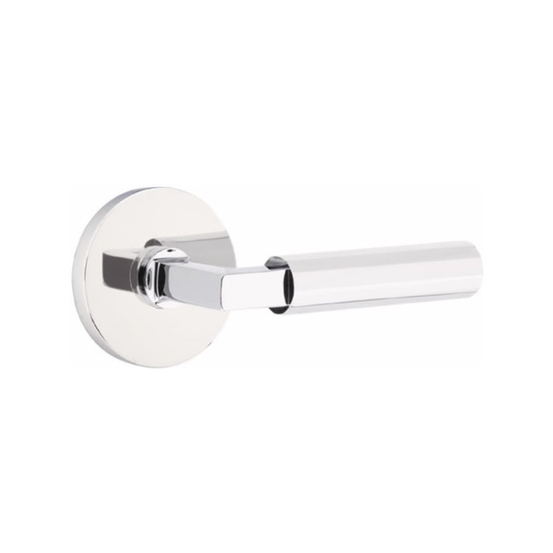 Emtek Select L-Square Faceted Lever Concealed Screws with Disk Rosette