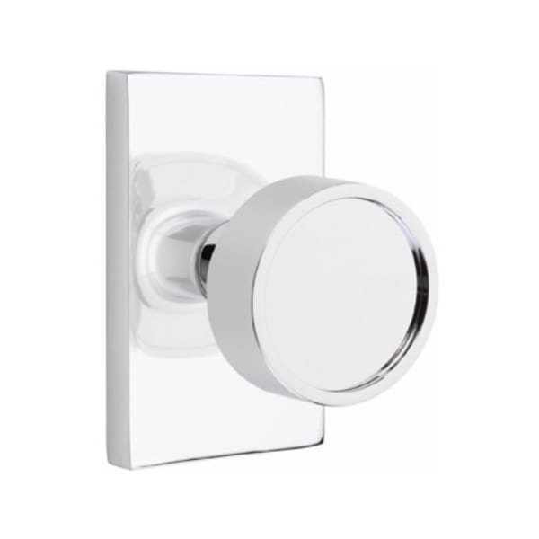 Emtek Verve Knob Concealed Screws with Modern Rectangular Rosette