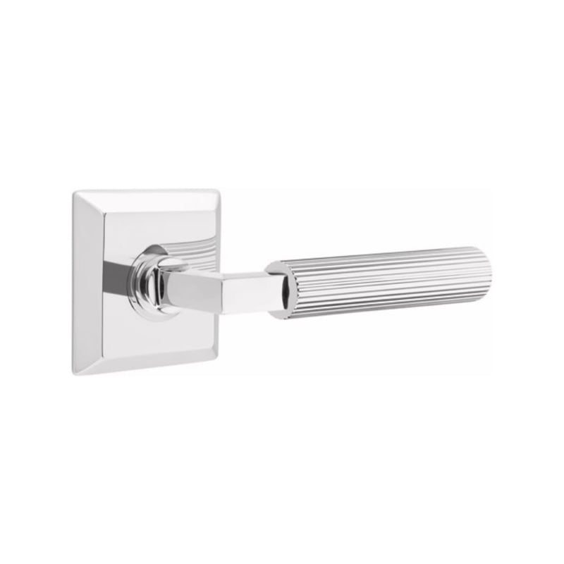Emtek Select L-Square Straight Knurled Lever with Quincy Rosette