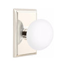 Emtek Brass Rosette Ice White Knob Concealed Screws With Rectangular Rosette