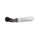 Emtek Baden Brass Tubular Entry set with Select L-Square White Marble Lever