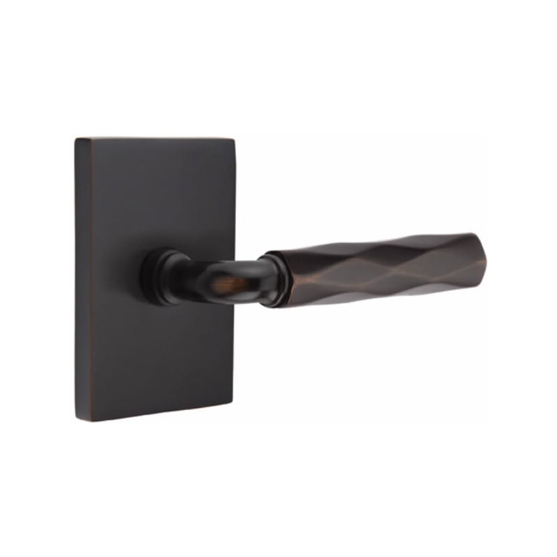 Emtek Select R-BAR Tribeca Lever Concealed Screws with Modern Rectangular Rosette