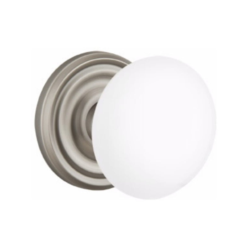 Emtek Brass Rosette Ice White Knob With Regular Rosette