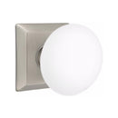 Emtek Brass Rosette Ice White Knob Concealed Screws With Quincy Rosette
