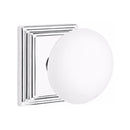 Emtek Brass Rosette Ice White Knob Concealed Screws With Wilshire Rosette