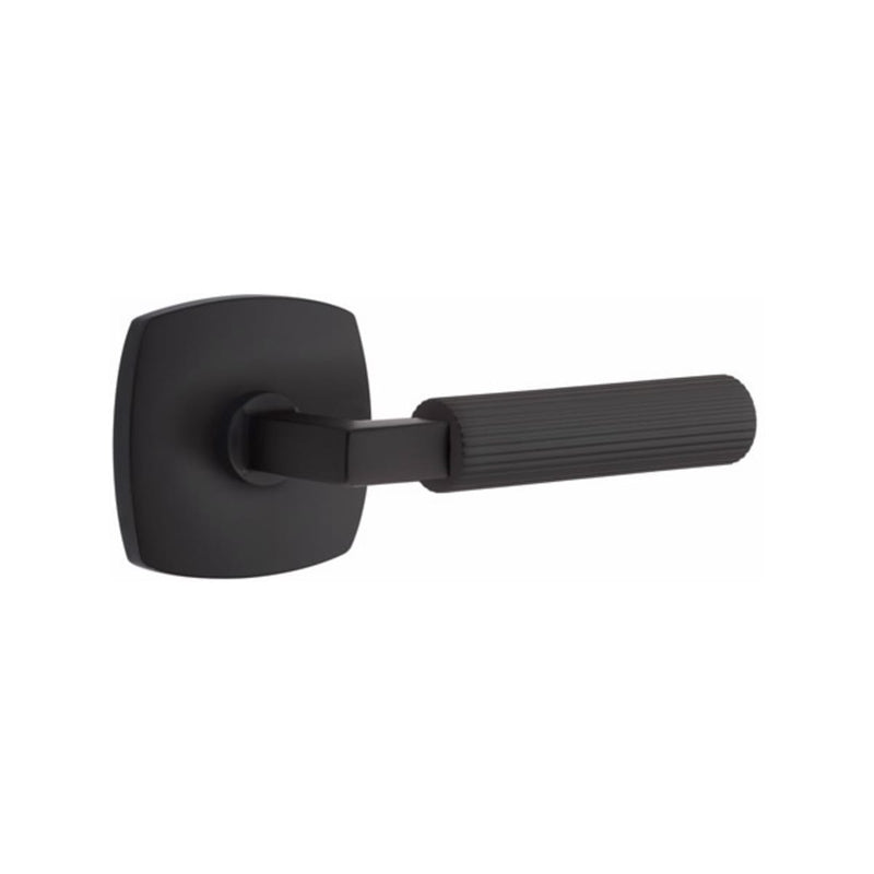 Emtek Select L-Square Straight Knurled Lever Concealed Screws with Urban Modern Rosette