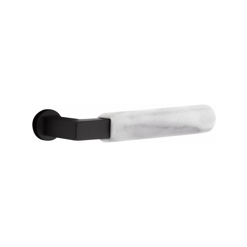 EmtekF13 Function Adelaide Mortise Handleset with Select L-Square White Marble Lever