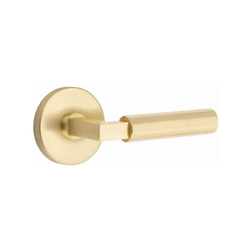 Emtek Select L-Square Faceted Lever Concealed Screws with Disk Rosette