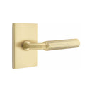 Emtek Select R-BAR Straight Knurled Lever with Modern Rectangular Rosette