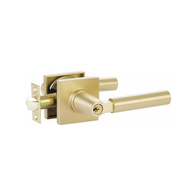 Emtek Hercules Key In Lever Lockset Single Cylinder with Square Rosette