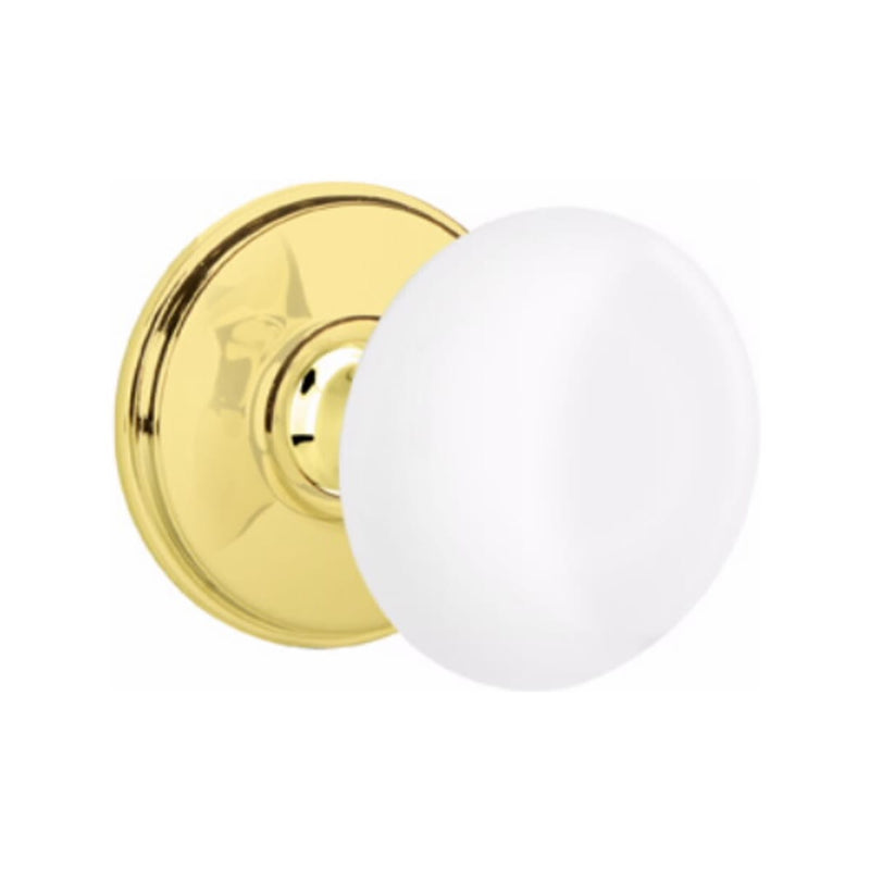Emtek Brass Rosette Ice White Knob With Watford Rosette