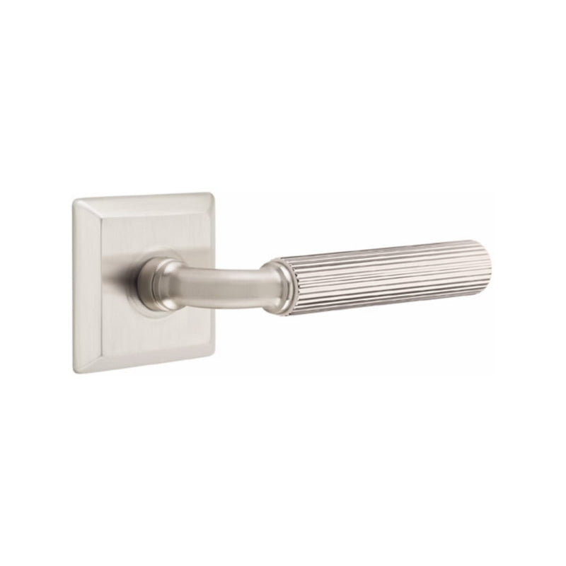 Emtek Select R-BAR Straight Knurled Lever Concealed Screws with Quincy Rosette