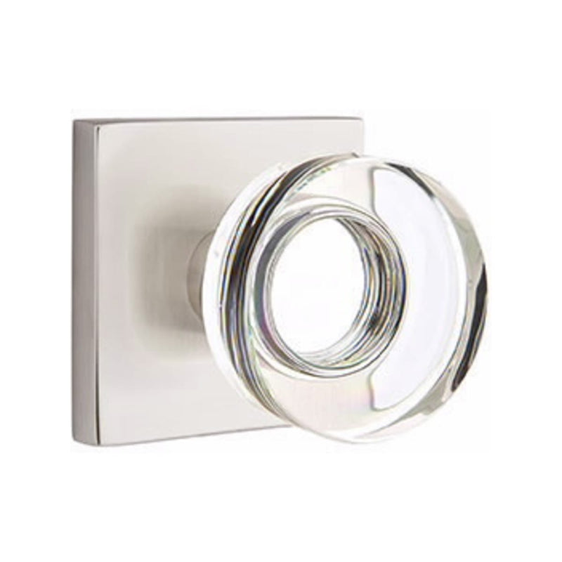 Emtek Modern Disc Knob Concealed Screws with Square Rosette