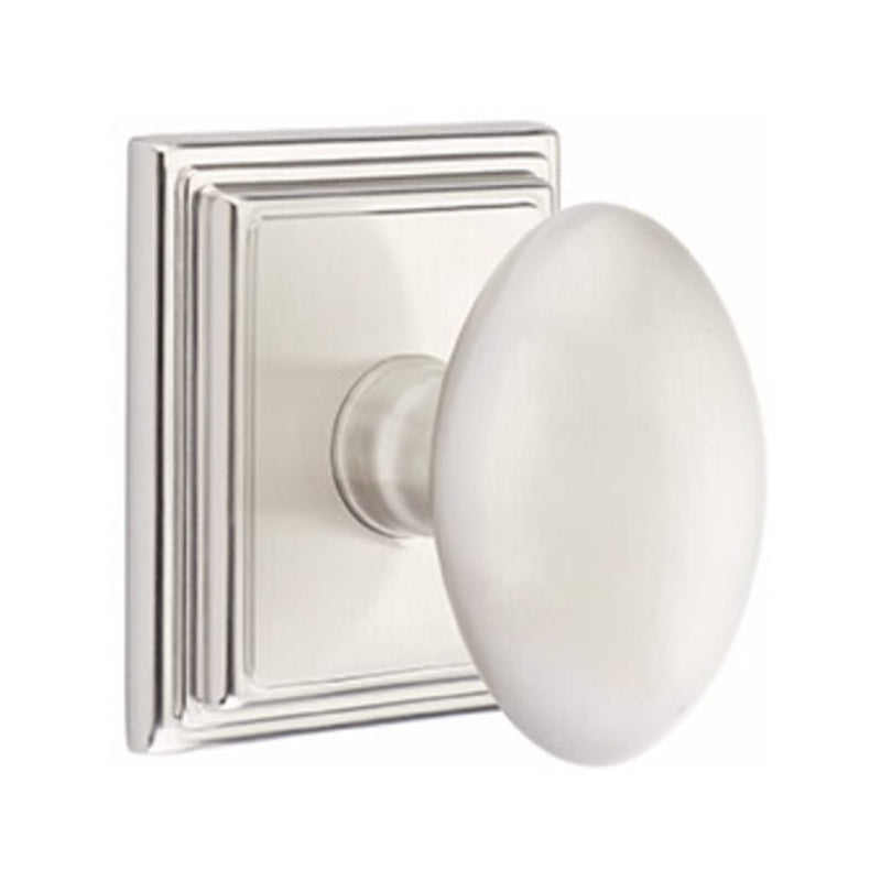 Emtek Egg Knob Concealed Screws With Wilshire Rosette