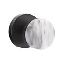 Emtek Select Conical White Marble Knob Concealed Screws with Disk Rosette