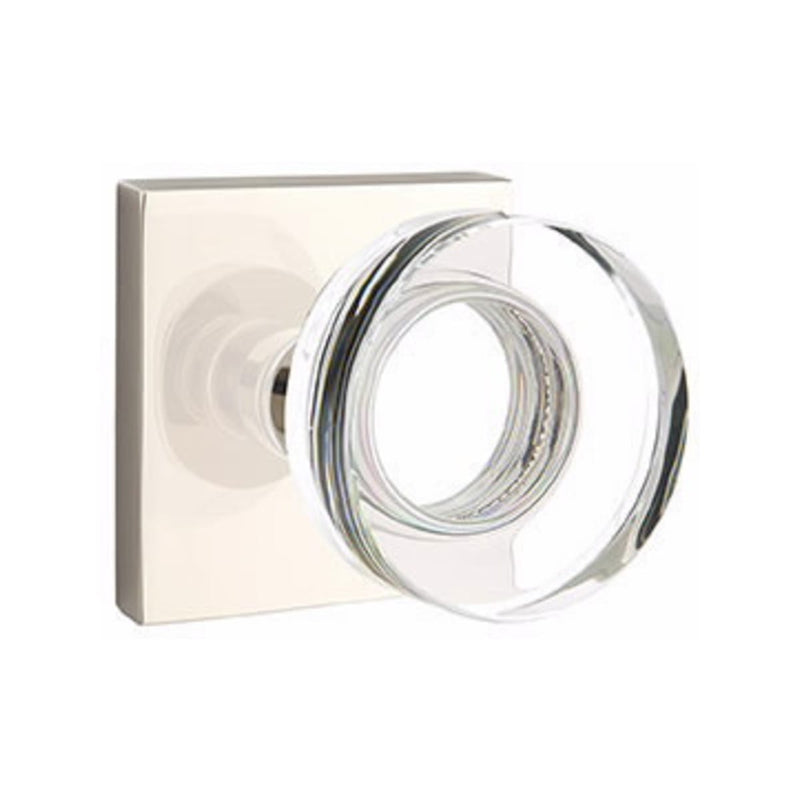 Emtek Modern Disc Knob Concealed Screws with Square Rosette