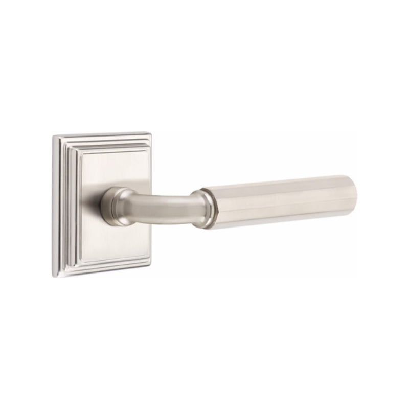 Emtek Select R-BAR Faceted Lever Concealed Screws with Wilshire Rosette