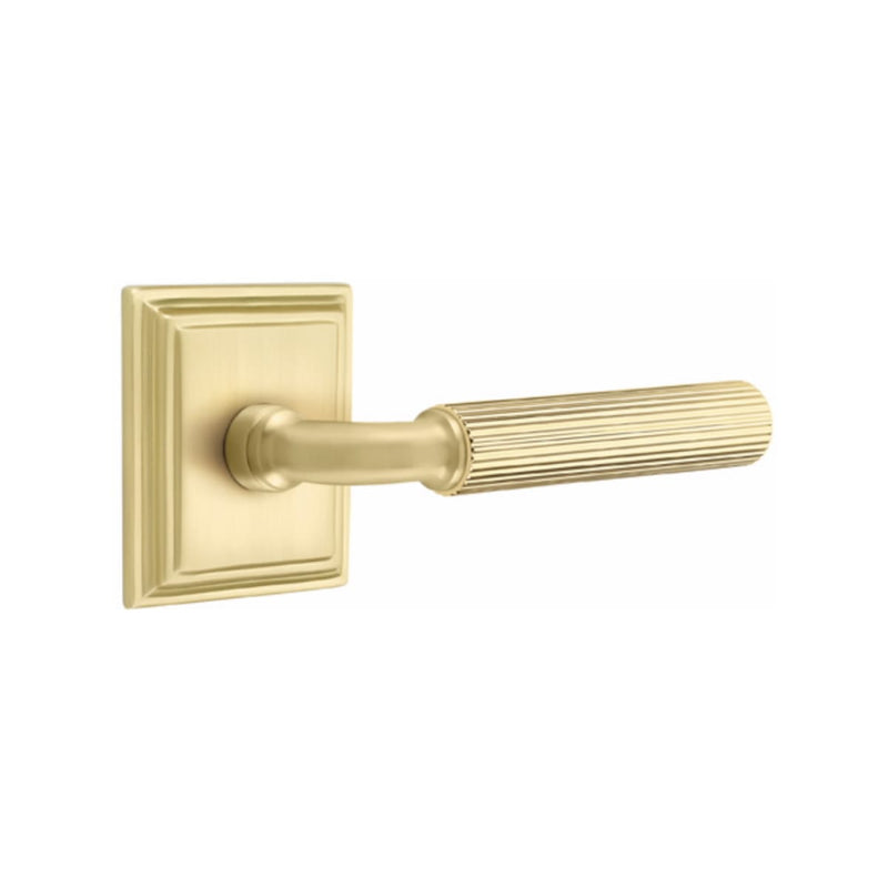Emtek Select R-BAR Straight Knurled Lever Concealed Screws with Wilshire Rosette