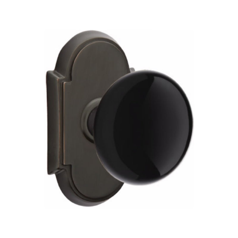 Emtek Brass Rosette Ebony Knob With