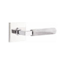 Emtek Select L-Square White Marble Lever Concealed Screws with Square Rosette